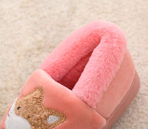 Ainikas Toddler Boys Girls Slippers Fluffy Little Kids House Slippers Warm Cute Animal Home Slipper, Pink 5.5-7 Toddler - Image 4