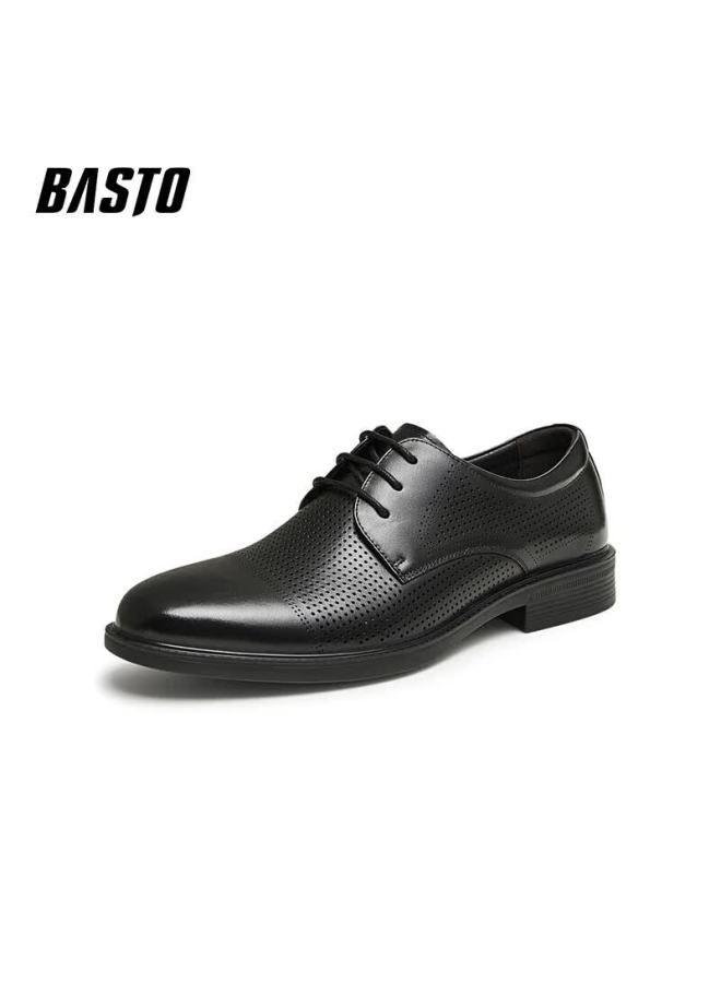 Basto Mall Fashion Business Commuter Square Heel Men's Formal Leather Shoes 82106bm4 Black Size 43 - Image 1