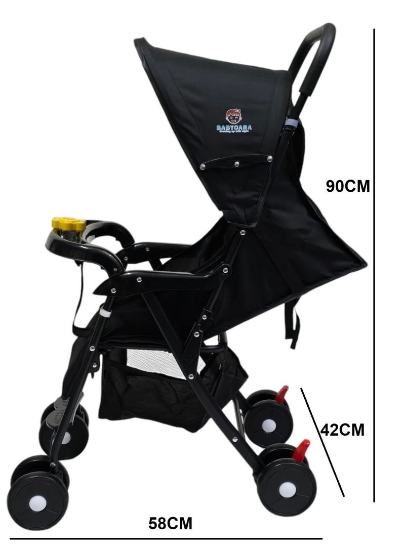 BABYCARA Lightweight Stroller with Adjustable Seat and Convenient Storage Basket - Image 4