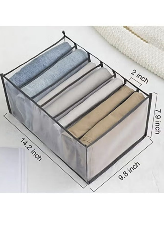 4 Pieces 7 Grids Washable Wardrobe Clothes Organizer