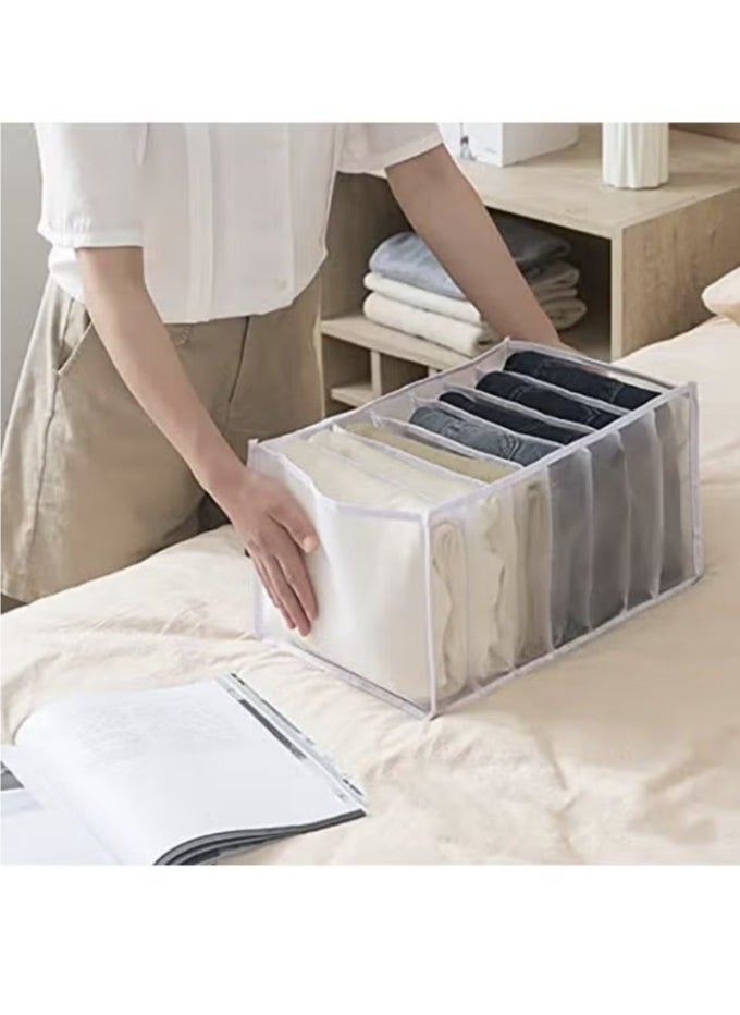 4 Pieces 7 Grids Washable Wardrobe Clothes Organizer