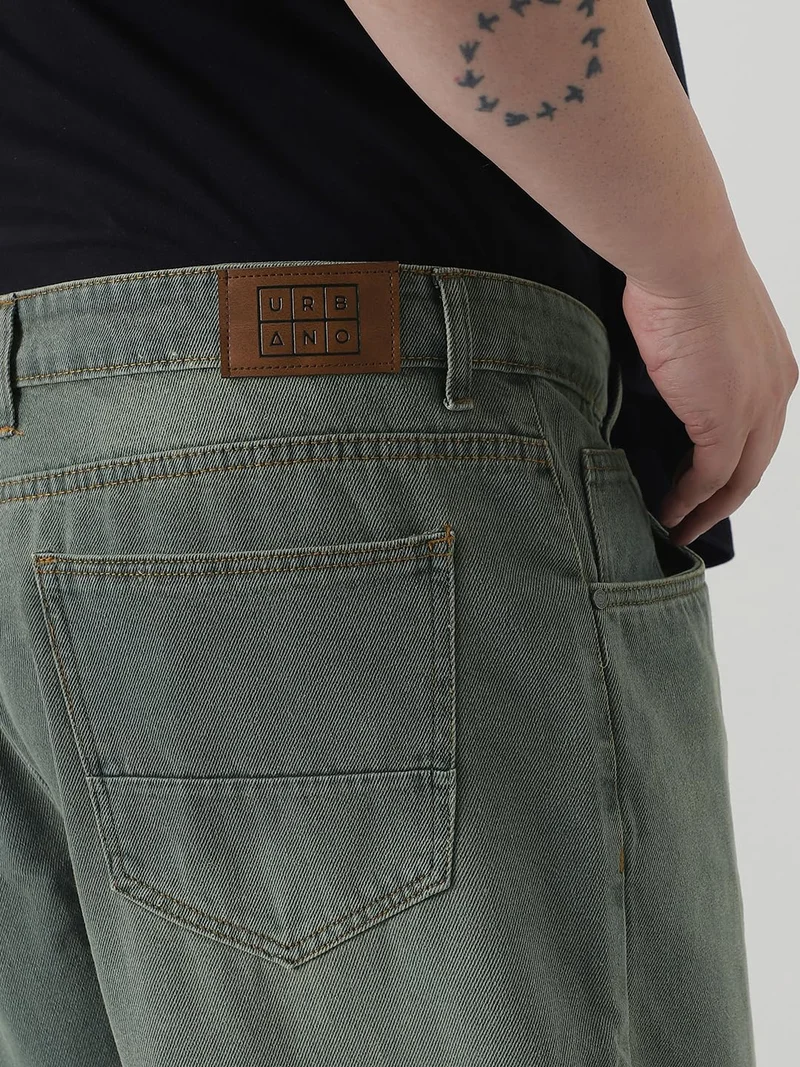 Urbano Fashion  Urbano Plus Men's Grey Loose Baggy Fit Heavy Washed Jeans Non-Stretchable  | Best Price UAE