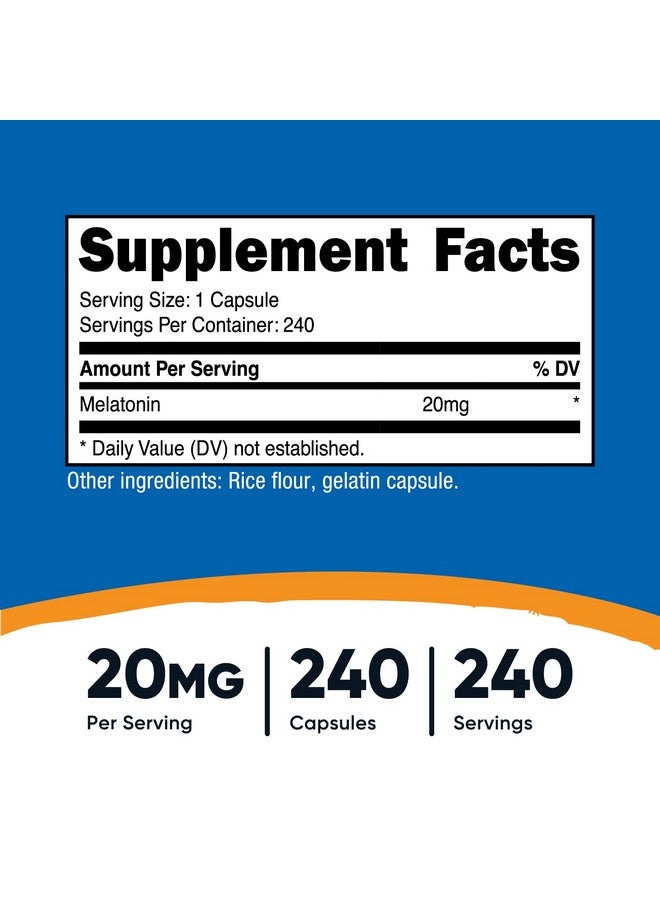 نيوتريكوست ميلاتونين ٢٠ ملغ، ٢٤٠ كبسولة، غير معدلة وراثيًا وخالية من الغلوتين - Image 2