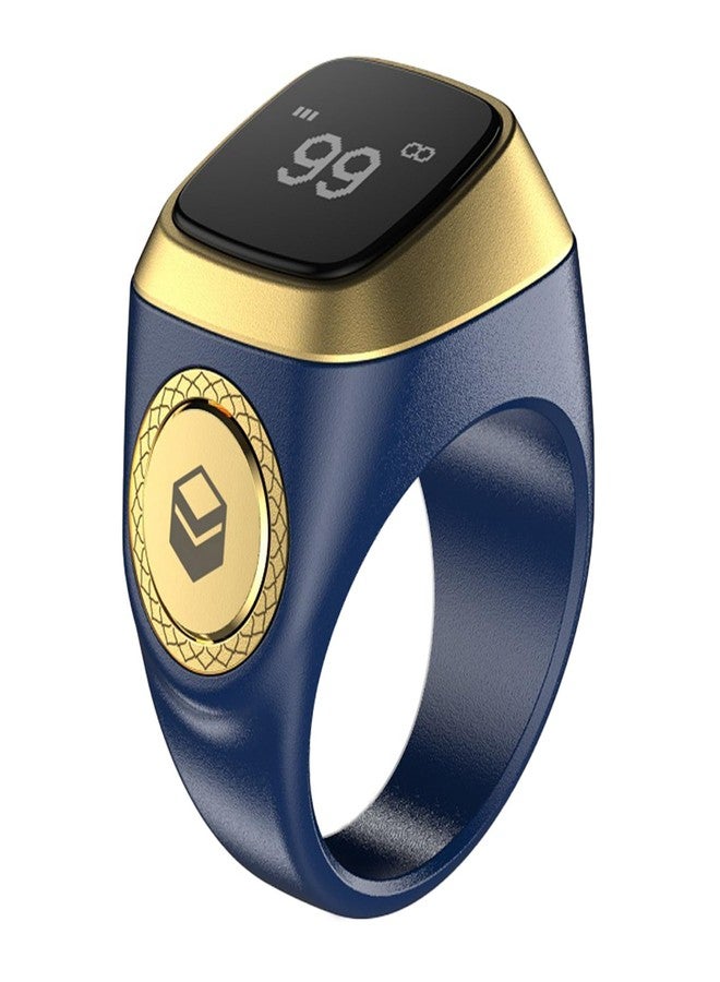 OUD Bukhoor Smart Tasbih Zikr Ring, 20mm Muslim Digital Azan Alarm Clock, Tasbih Counter Smart Ring (Blue) - Image 1