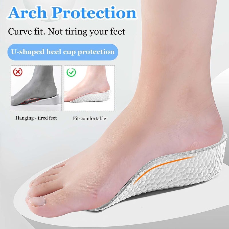 HZYH 2Pair Orthopedic High Pads, Height Increase Insoles for Men & Women, Arch Support Insoles, Adjustable Heel Lift, Shock Absorption Heel Lift Insole to Make You Taller (Black,  1.37in/3.5cm) - Image 4