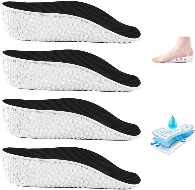 HZYH 2Pair Orthopedic High Pads, Height Increase Insoles for Men & Women, Arch Support Insoles, Adjustable Heel Lift, Shock Absorption Heel Lift Insole to Make You Taller (Black,  1.37in/3.5cm) - Image 1