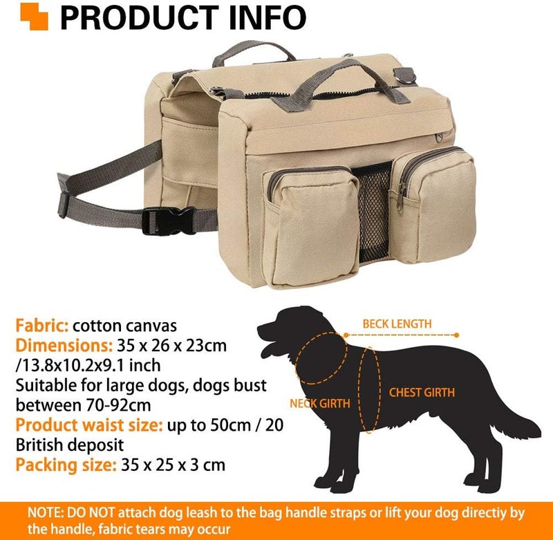 cheekyglo Dog Hiking Backpack, Dog Pack Saddle Bag for Travel Camping Dog Vest with Pockets Suit for Medium & Large Dogs - Image 3