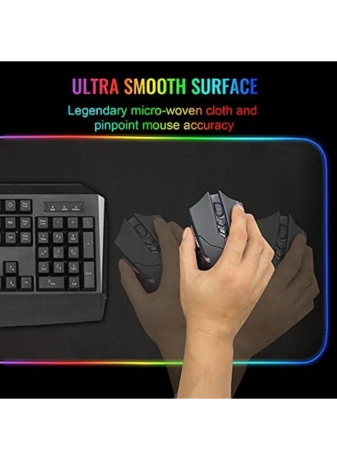 SKY-TOUCH Gaming Mouse Pad Extra Large Soft Led Extended Mouse Pad 10 Lighting Modes Anti Slip Rubber Base Computer Keyboard Mat Black Grb Mouse - Image 4