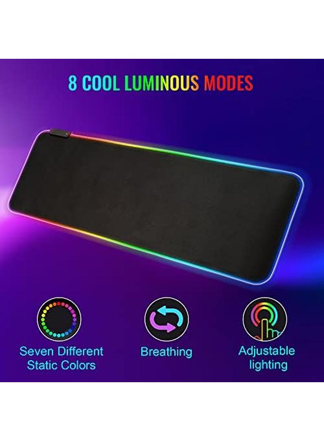 SKY-TOUCH Gaming Mouse Pad Extra Large Soft Led Extended Mouse Pad 10 Lighting Modes Anti Slip Rubber Base Computer Keyboard Mat Black Grb Mouse - Image 2