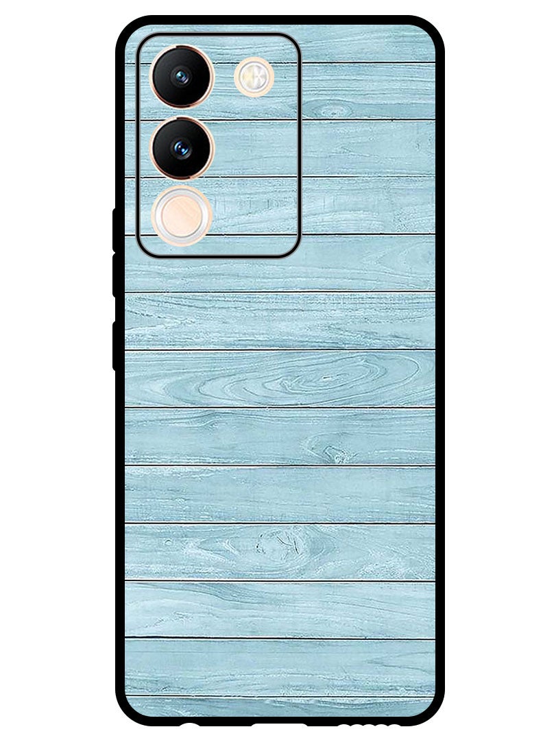 Theodor Protective Case Anti Scratch Shock Proof Bumper Cover For Vivo Y200 Light Blue Wood - Image 1