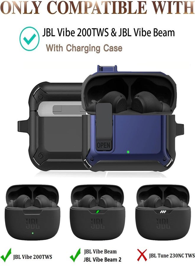 OTOPO Case for JBL Vibe 200TWS/JBL Vibe Beam, Heavy Duty Protection, Modern Design, Black/Blue, Unisex, Protecting Earbuds During Daily Use, Active Use, Convenient Charging - Image 3