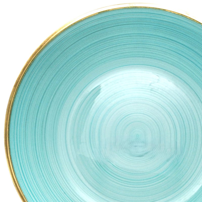 OCCASIONS FINEST PLASTIC TABLEWARE " OCCASIONS " 50 Plates Pack (25 Guests)-Wedding Party Disposable Plastic Plate Set -25 x 10'' Dinner + 25 x 7'' Salad & Dessert plates (Belize in Aqua & Gold) - Image 4