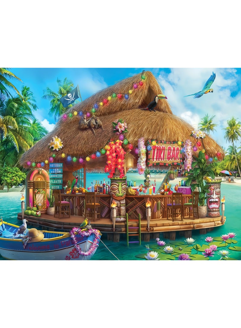 1000 puzzle pieces | Seaside restaurant themed puzzle pieces | Puzzles and puzzle leisure toys suitable for adults and children - Image 1