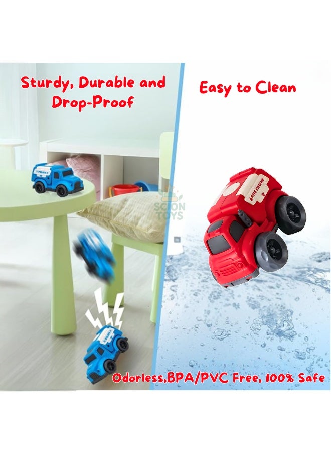 Scion Toys Eco-Friendly Toddler Toys Cars Set for 1-4 Year Old Boys & Girls – Push and Go Police Truck & Fire Truck Toy Set | BPA PVC Phthalate Free | Outdoor & Travel Car Toys | Kids Birthday Gift UAE - Image 4