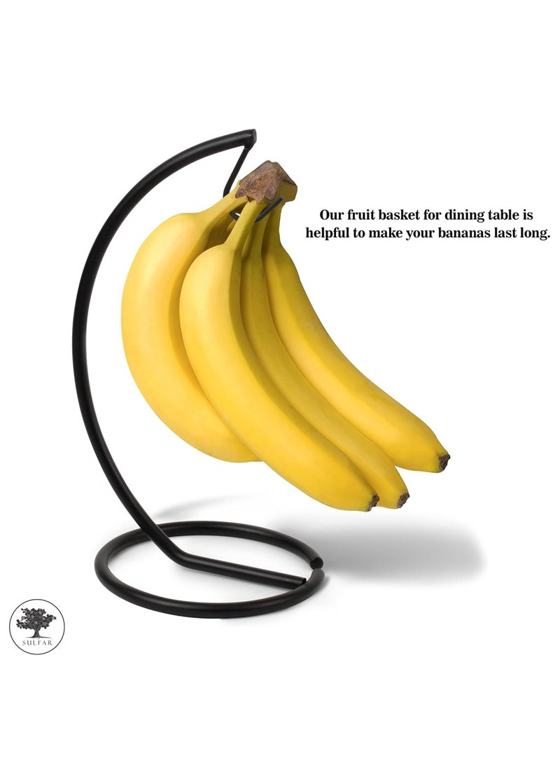 sulfar MS Banana Stand for Dining Table Light Weight & Sturdy (1 Pack) Black  - Image 2