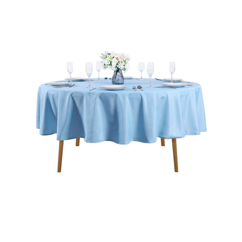 70 inch Round Tablecloth Washable Polyester Table Cloth Decorative Table Cover for Wedding Party Dining Banquet70 inchBlue Mist