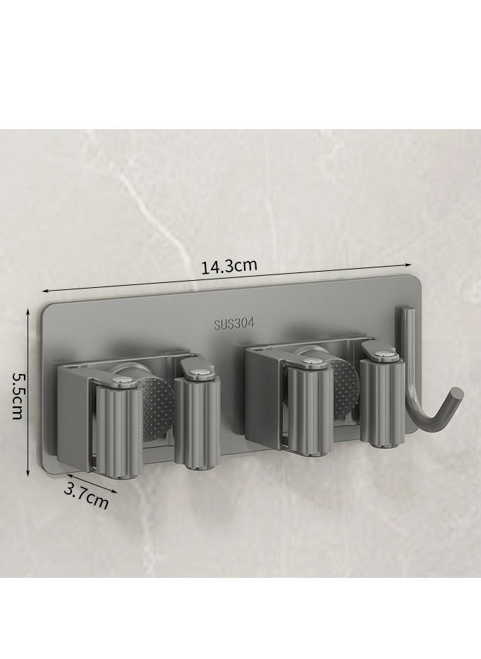 Generic - 2 self-adhesive SUS304 stainless steel hooks, clips.Suitable for hooks for brooms, mops, towels, cleaning utensils, and kitchen utensils. - Image 1
