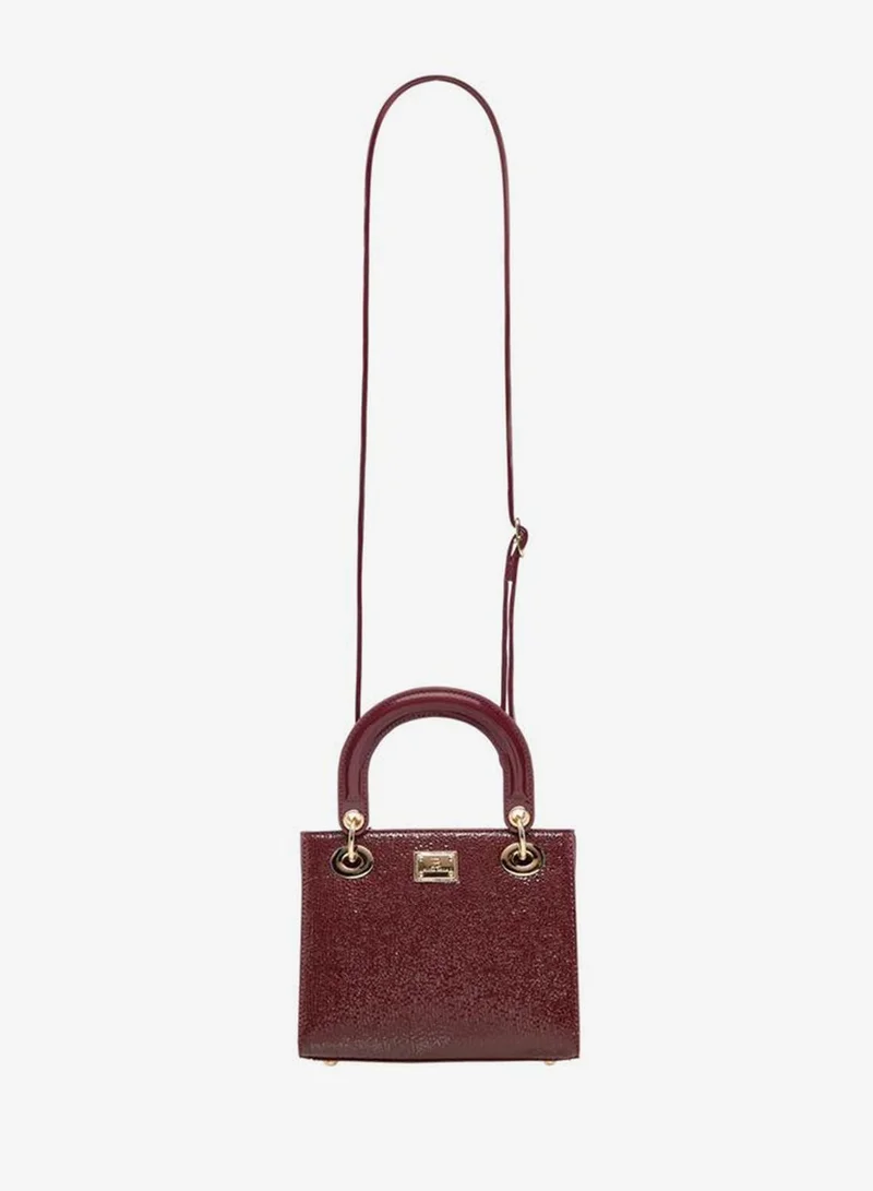 Flora Bella By Shoexpress Textured Tote Bag with Double Handles and Detachable Shoulder Strap
