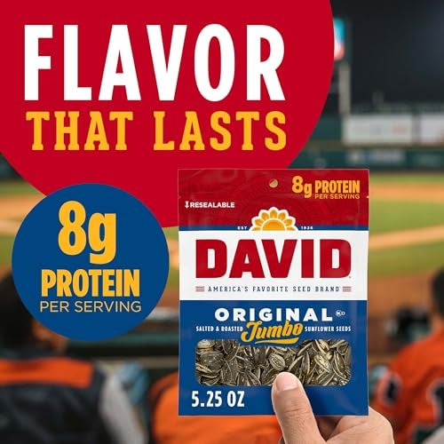 DAVID SEEDS Roasted and Salted Original Jumbo Sunflower Seeds Keto Friendly 525 Oz 12 Pack - Image 5