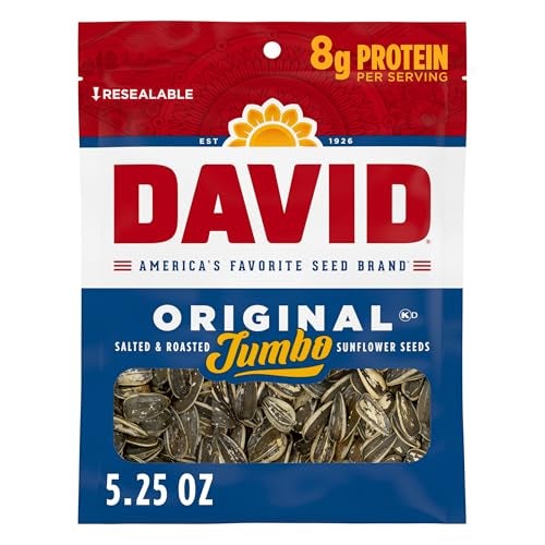 DAVID SEEDS Roasted and Salted Original Jumbo Sunflower Seeds Keto Friendly 525 Oz 12 Pack - Image 1