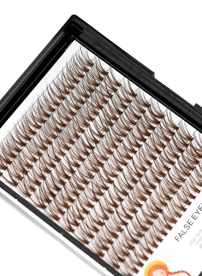 Dedila Grafting 20Roots Brown Color Makeup Cluster Eyelashes Thickness 0.07mm D Curl Individula False Eyelashes Dramatic 3D Volume Eye Lashes Extensions 10-20mm to Choose (12mm) - Image 3