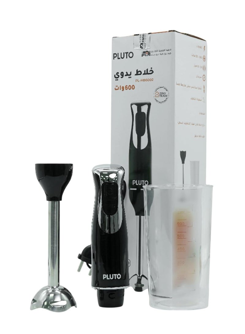 Pluto Hand Blender with 2 Speeds - 600W with Cup Attachment PL-HB6002