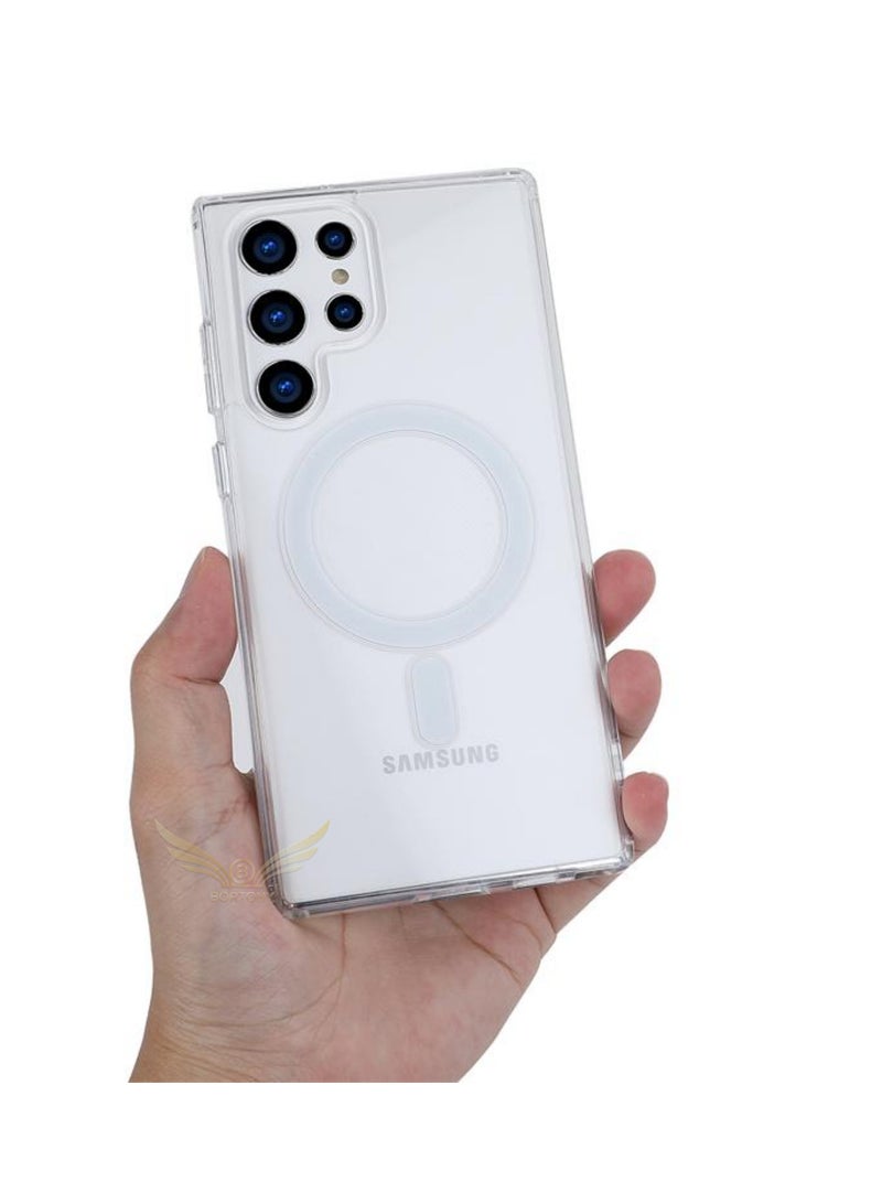 BORTONY Galaxy S22 Ultra Magnetic Case Compatible with Magsafe Charging and Accessories Anti Yellowing Anti Scratch Hard Back Cover - Image 1