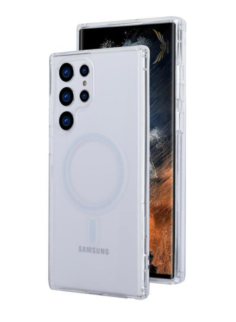 BORTONY Galaxy S22 Ultra Magnetic Case Compatible with Magsafe Charging and Accessories Anti Yellowing Anti Scratch Hard Back Cover - Image 5