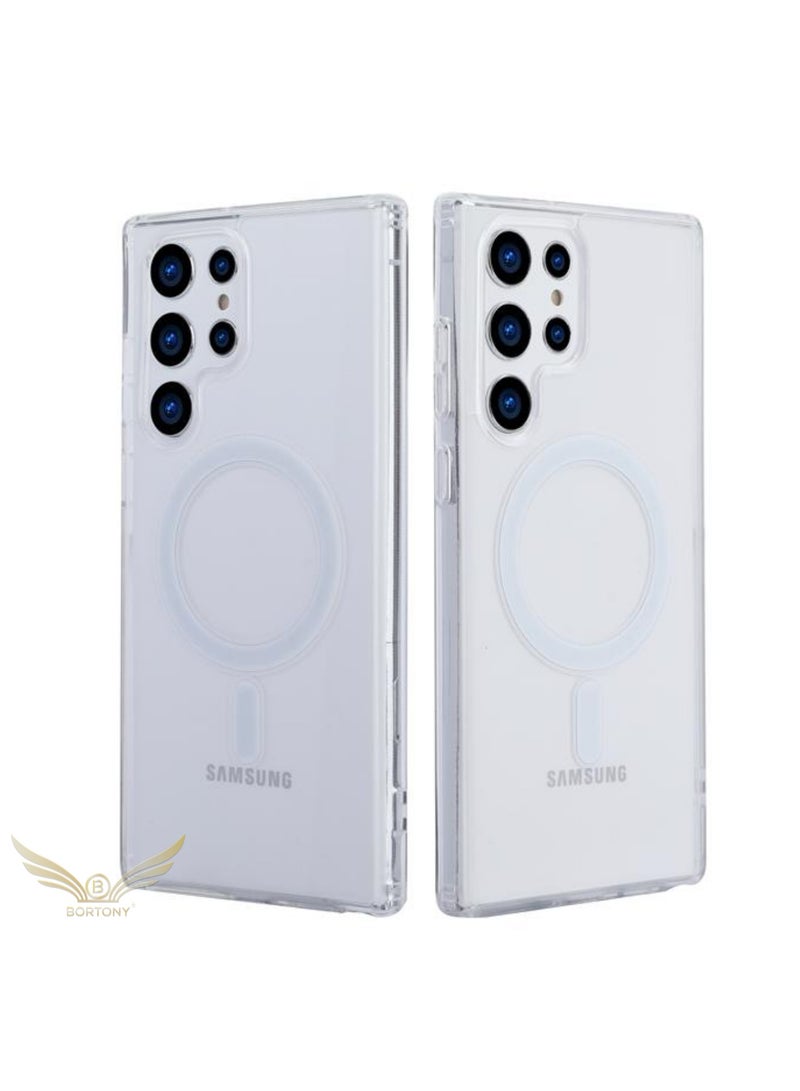 BORTONY Galaxy S22 Ultra Magnetic Case Compatible with Magsafe Charging and Accessories Anti Yellowing Anti Scratch Hard Back Cover - Image 2
