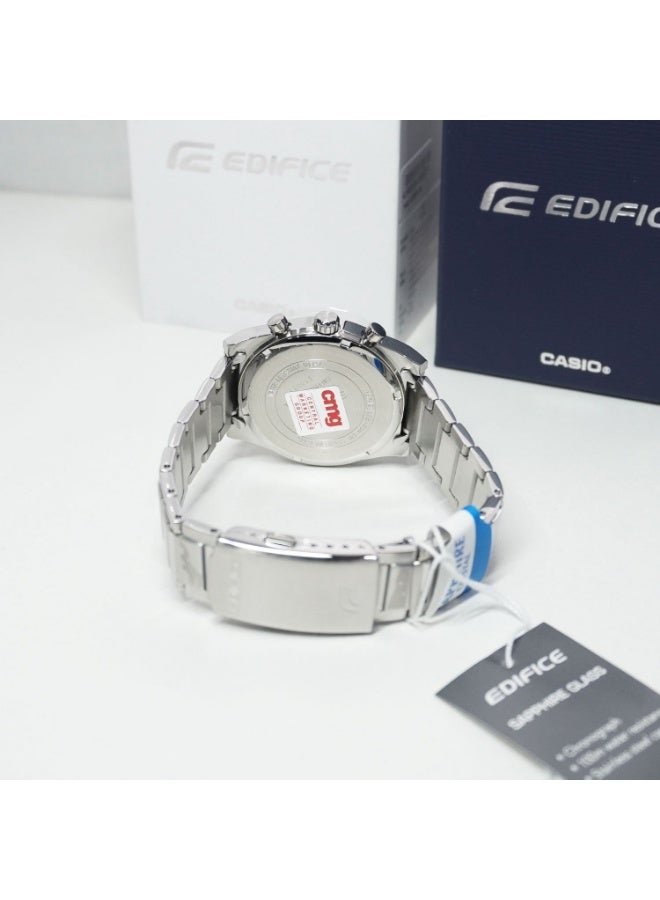 CASIO ساعة كاسيو إيديفيس الرياضية الكرونوغراف EFB-730D-7A، 40 مم قرص فضي، سوار من الفولاذ المقاوم للصدأ، مقاومة للماء حتى 100 م - Image 2