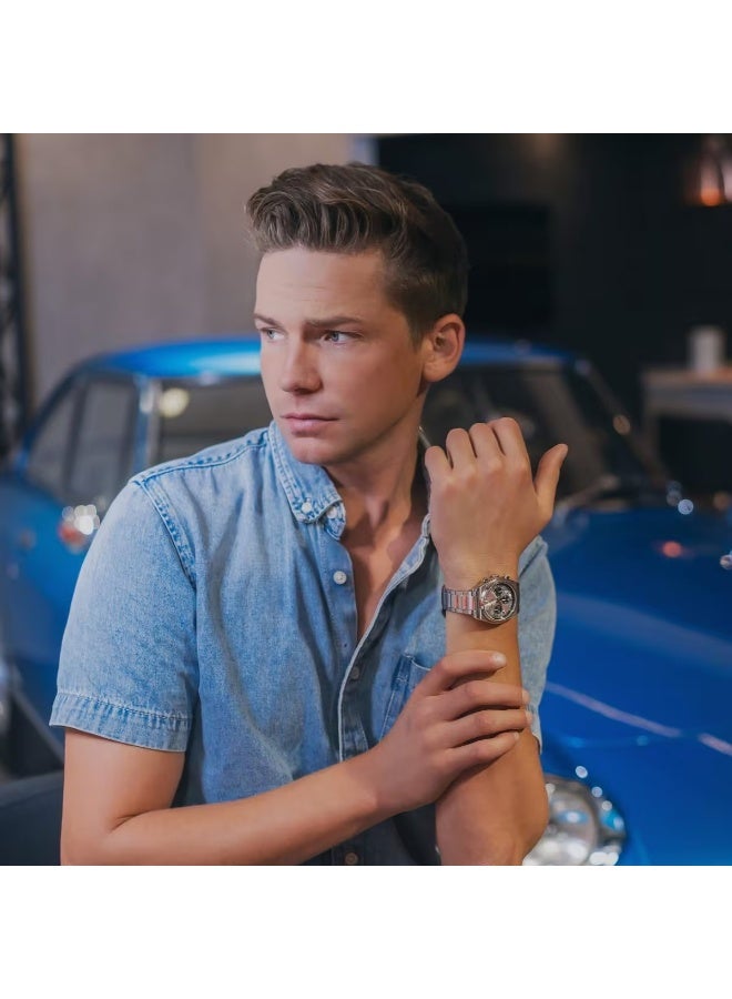 CASIO ساعة كاسيو إيديفيس الرياضية الكرونوغراف EFB-730D-7A، 40 مم قرص فضي، سوار من الفولاذ المقاوم للصدأ، مقاومة للماء حتى 100 م - Image 5