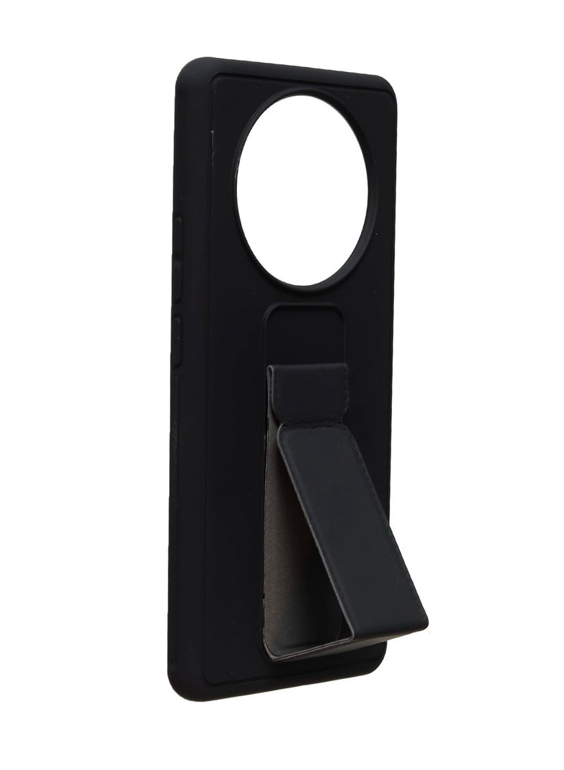 Case Cover for OPPO Reno 12F with Magnetic Hand Grip Slim 3-in-1 Protective Phone Case in Sleek Black Magnetic Grip, Kickstand & Anti-Drop Design Secure, Comfortable Handling for Oppo Reno 12f Black - Image 2