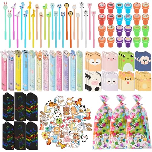 Ulema 24 pack Cute Stationery Classroom Rewards With Pencils Rulers Erasers Sticky Notes For Birthday Gifts Goodie Bags Classroom games Rewards School Office Supplies - Image 1