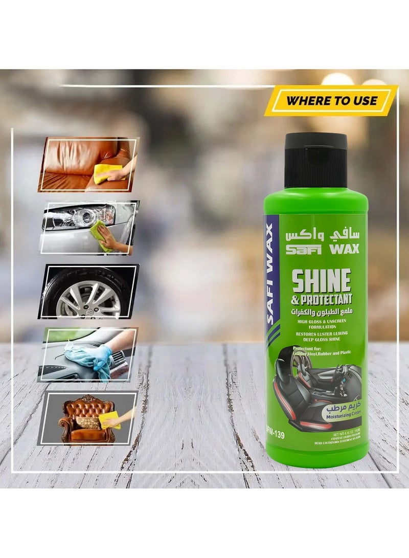 Safi WAX SAFI Wax Shine & Protectant 118ML – High Gloss Moisturizing Protection for Car Interiors SFW-139 - Image 5