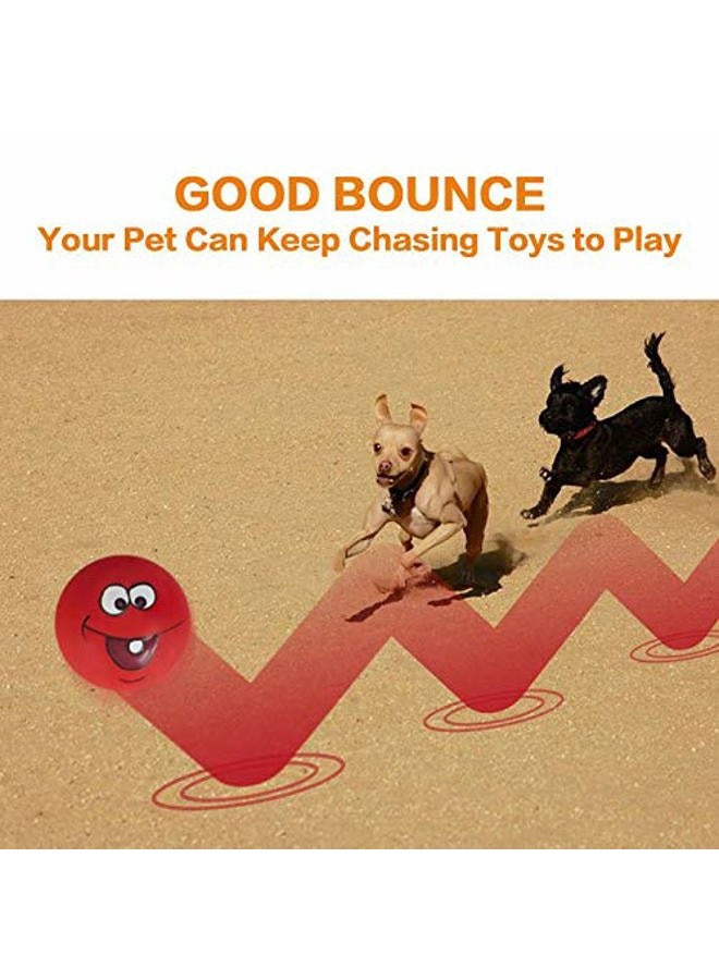 NS Dog Toy,Squeaky Dog Toys Chewing Durable Teething Latex Rubber Soft Interactive Fetch Play Dog Balls with Funny Face for Puppy Small Medium Pet Dog (5PCS) - Image 5