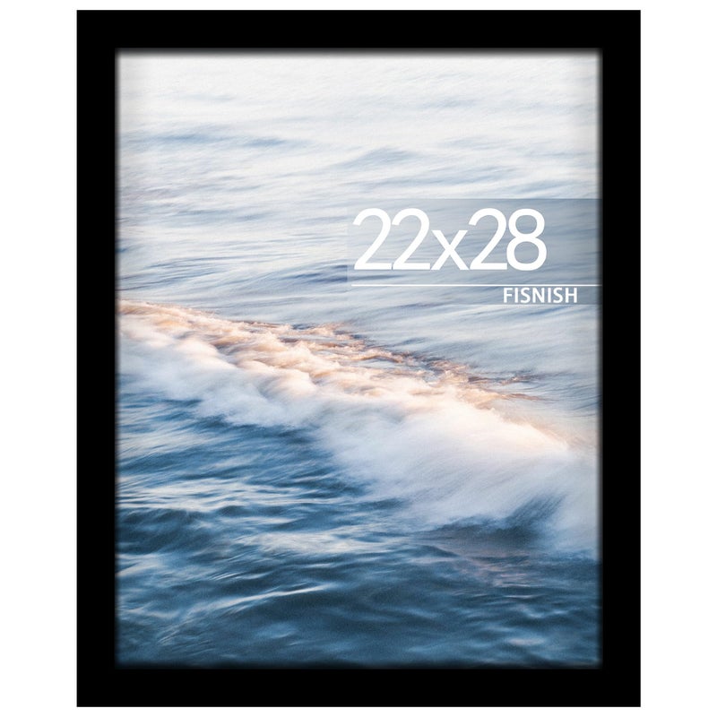 Fisnish 22x28 Poster Frame Black 22 x 28 Frame for Horizontal or Vertical Wall Mounting 1 Pack