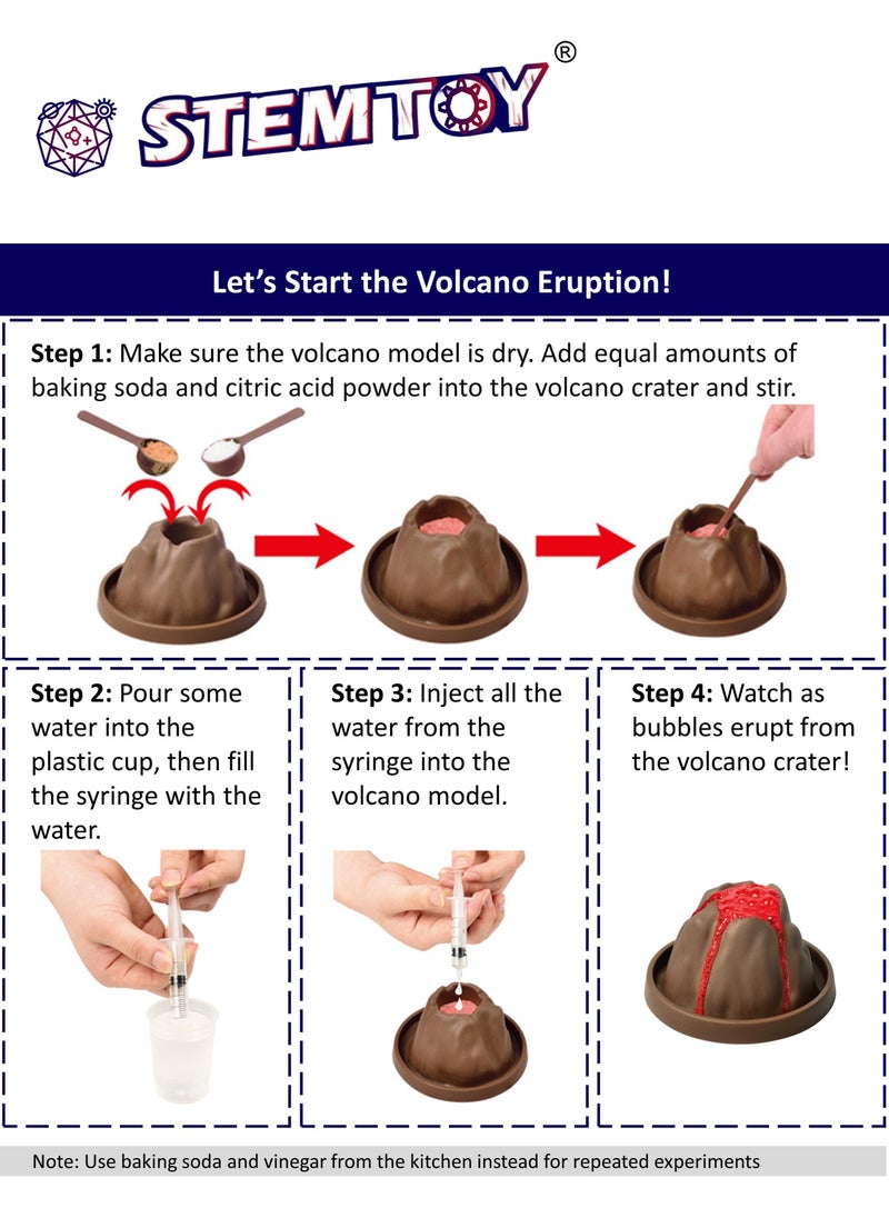 STEMTOY Volcano Eruption Lab Experiment Kit – DIY Educational Chemistry & Geology Science Set for Kids, STEM/STEAM School Learning Activity Supplies for Girls and Boys  - Image 2