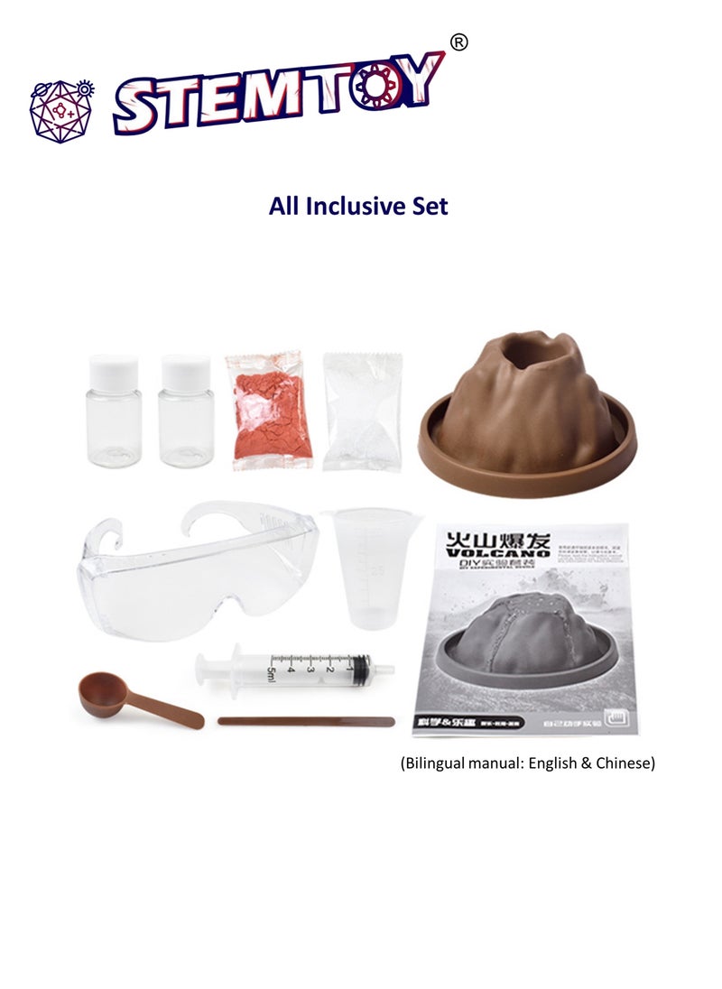 STEMTOY Volcano Eruption Lab Experiment Kit – DIY Educational Chemistry & Geology Science Set for Kids, STEM/STEAM School Learning Activity Supplies for Girls and Boys  - Image 3