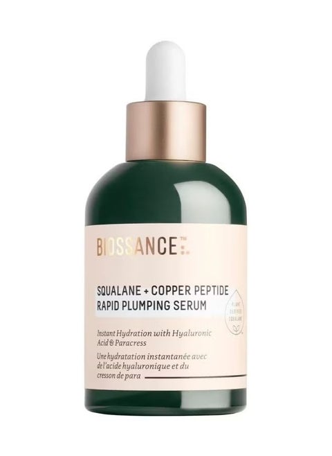 Biossance Squalane + Copper Peptide Rapid Plumping Serum. Powerfully Hydrating Face Serum that Instantly Plumps and Firms with Collagen Boosting Copper Peptides (1.69 fl oz)