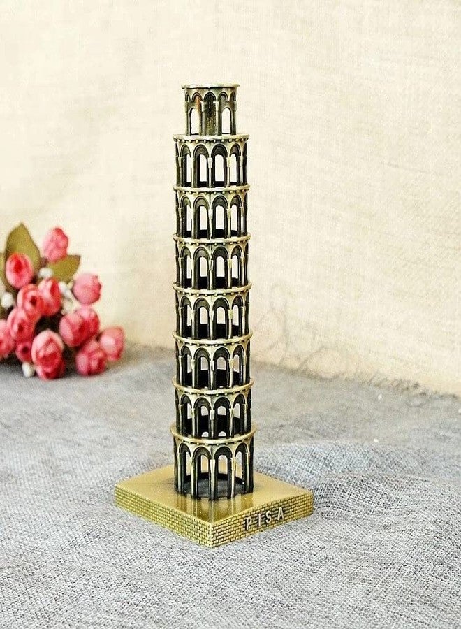 GUNENDRA Crafts Leaning Tower of Pisa Italy Showpiece for Home Decor (6" Inch, Antique Bronze) - Image 1