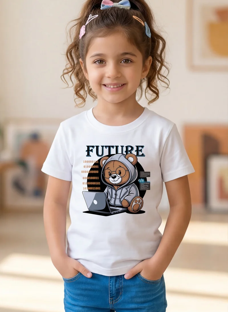 Funkaar white Funkaar Kids' Aspiring Programmer Cotton T-Shirt  | Best Price UAE