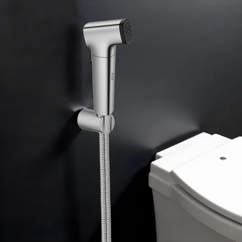 Ruhe® Spin Health Faucet Set for Bathroom | Handheld 360° Adjustable Head Jet Spray for Toilet | ABS Hand Spray Gun with 304-Grade Stainless Steel Flexible Shower Tube 1.5 Meter and Wall Hook/Holder - Image 1