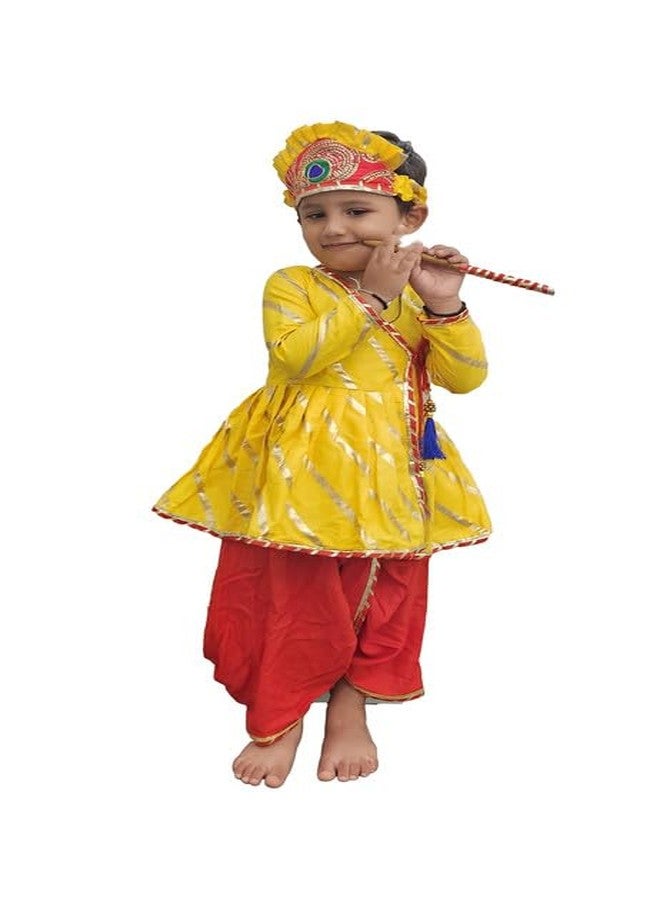 Aglare Krishna.. Embroidered Angarkha Top With Lace Work Dhoti And Mukut Murli,for Janmashtami and Navratri.Boys Kedia..Yred26 - Image 2