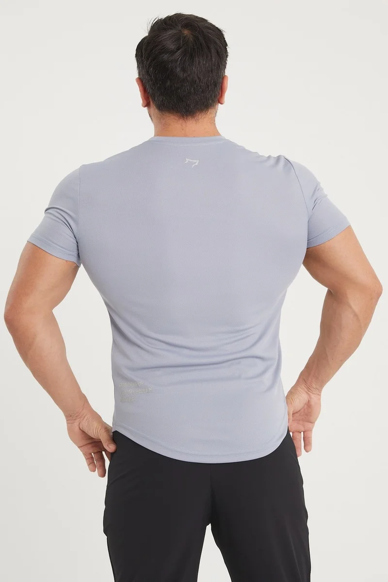 جيموولف Pro Air Men's Sports T-Shirt | Light Gray | T-Shirts | Workout Tanktop | Never Give Up | Pro Series |