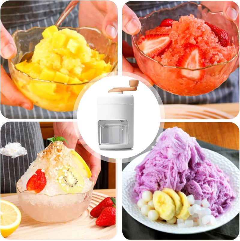 جليفار آلة حلاقة الثلج - أداة يدوية لتكسير الثلج - مع قالب ثلج وشفرات حادة، حجم صغير، مثالية لتحضير مشروبات الثلج المثلجة للأطفال، والليمون المثلج، والحلويات الصيفية المثلجة في المنزل - Image 1