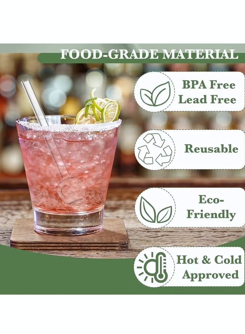 8 Pcs Glass Straws Shatter Resistant, 4 Inch Reusable Glass Straw With Cleaning Brush, Dishwasher Safe, Drinking Straws with Ball Ends For Shakes, Juices, Smoothies, Coffee - Image 2