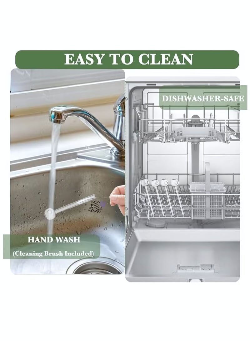 8 Pcs Glass Straws Shatter Resistant, 4 Inch Reusable Glass Straw With Cleaning Brush, Dishwasher Safe, Drinking Straws with Ball Ends For Shakes, Juices, Smoothies, Coffee - Image 3