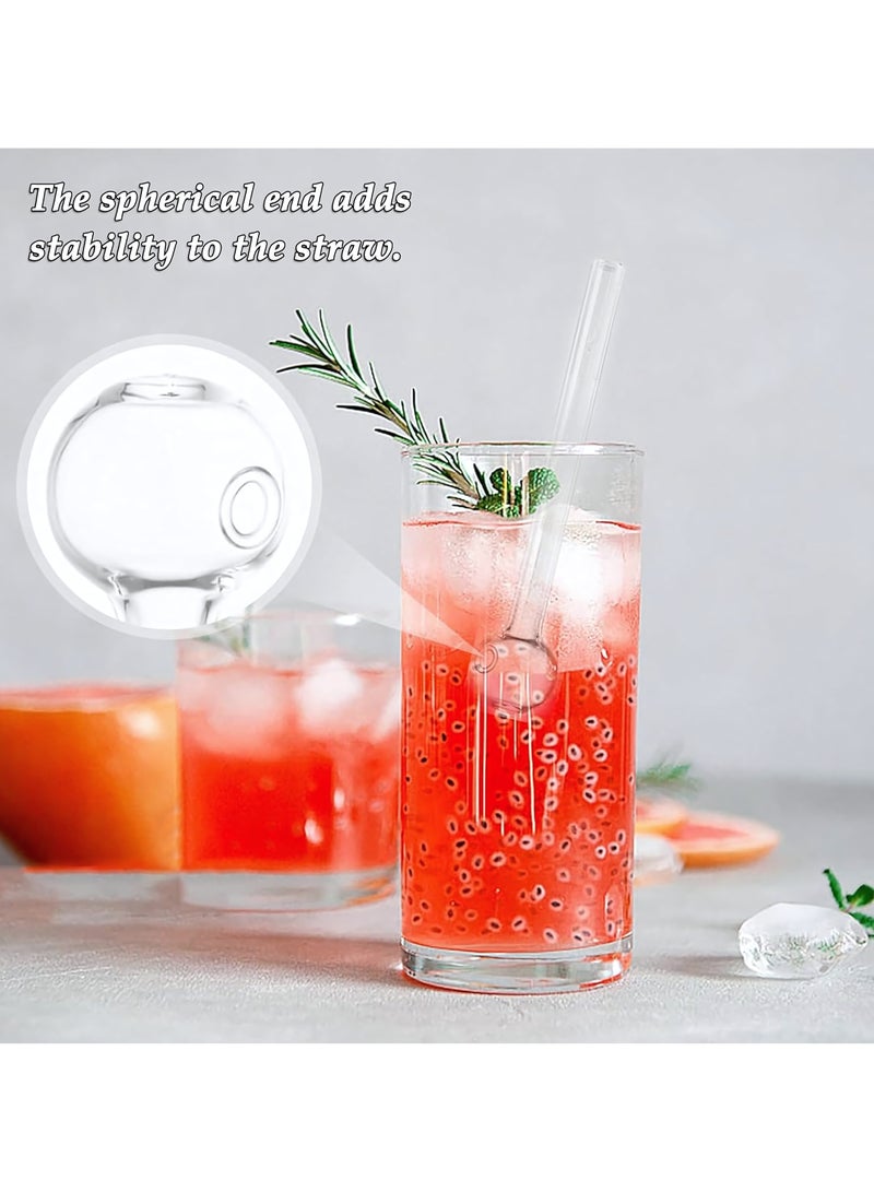 8 Pcs Glass Straws Shatter Resistant, 4 Inch Reusable Glass Straw With Cleaning Brush, Dishwasher Safe, Drinking Straws with Ball Ends For Shakes, Juices, Smoothies, Coffee - Image 5