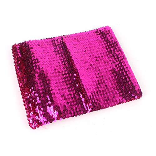Fenyong Womens Sparkly Sequin Mermaid Crop Tops, Strapless Metallic Tube Tops for Party Clubwear(Hot Pink) - Image 2