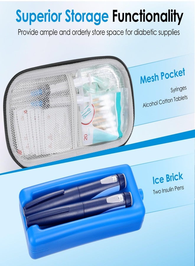 MoKo Insulin Cooler Travel Case, EVA Hard TSA Approved Diabetes Insulated Cooling Carrying Bag for Supplies Keep Medicine Cool, Small Portable Medication Organizer with Ice Packs & Ice Brick, Black - Image 4